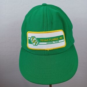 Vintage Texas Flange Inc. Odessa, Texas Patch Green Snapback Patch Trucker Hat